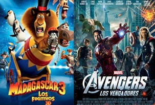 Madagascar 3 logró mejor apertura que Los Vengadores